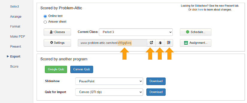 current class and codes