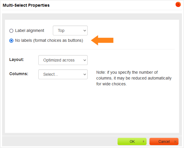 multi-select no labels