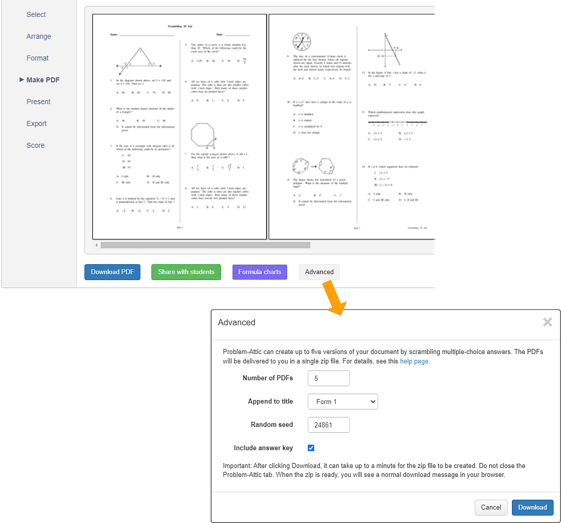 Make PDF advanced