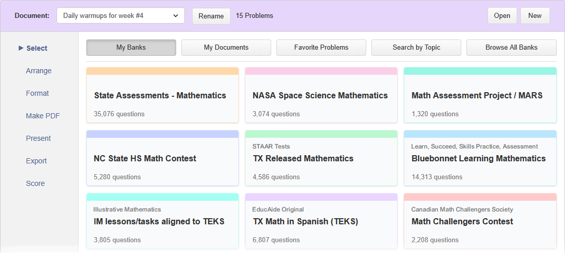 main Create page